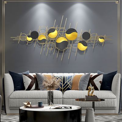 Modern Circular Metal Overlapping Wall Decor with Creative Design-Homary