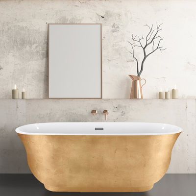1700mm ovale freistehende Acryl-Badewanne in Gold-Homary