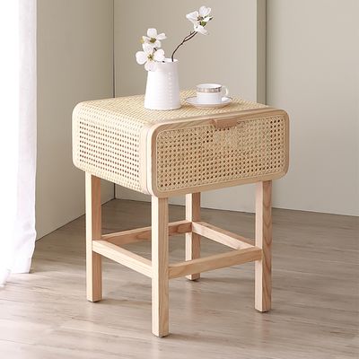 natural rattan nightstand