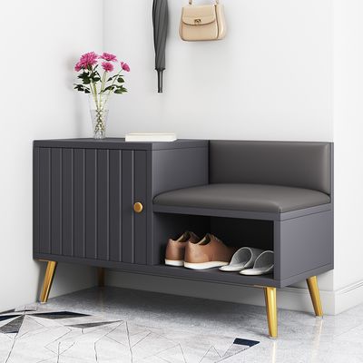 Yellar Graue moderne Schuhregal Bank Dryway Storage Bank Schrank mit Tür