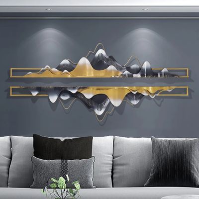 Designart MT14325-628 Metal Wall Art 28 H x 70 W x 1 D 6P Gold