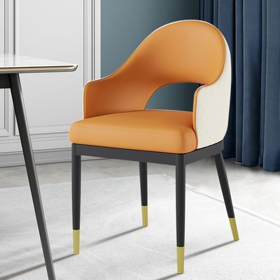 Chairus Esszimmerstühle 2er Set – PU Leder & Leinen, Schwarze Metallbeine, Beige, Modern & Bequem