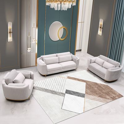 Modern Living Room Sets Gray Velvet Upholstered Chair & Loveseat & Sofa ...