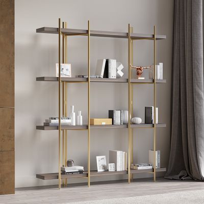 Modern 70 9 Standing Etagere Bookshelf, 30 Inch High Bookcase With Doors And Windows