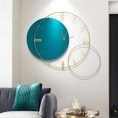 Modern Round Oversized Wall Clock Home Decor Art in Green