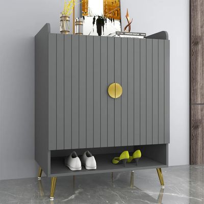 Yellar Nordic Gray Shoe Cabinet 5 Shelves Entryway Shoe Cabinet