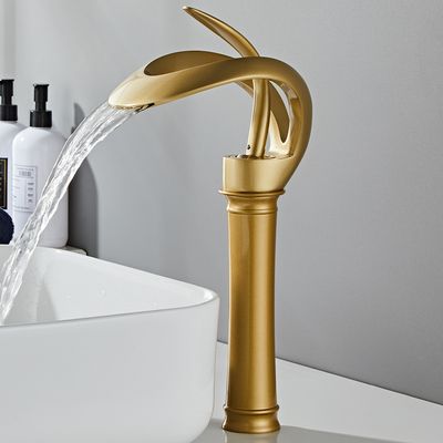 Modern Elegant Waterfall Bathroom Vessel Sink Faucet Single Handle ...
