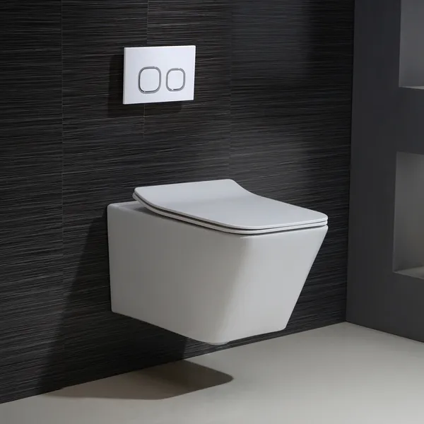 Modern One Piece 1 6 Gpf Dual Flush Square Wall Hung Elongated Toilet Bowl Only In - Wall Hung Toilet Seat Height