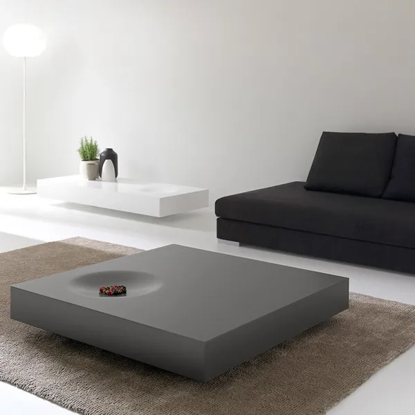 Modern Gray Coffee Table With Storage Square Coffee Table With Drawer