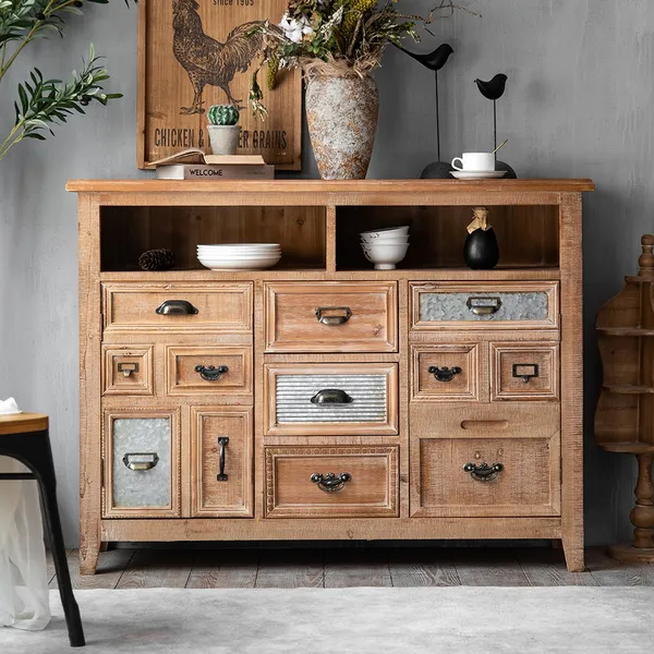 47 Rustic Sideboard Buffet Natural Buffet Table With 2 Doors 3 Drawers