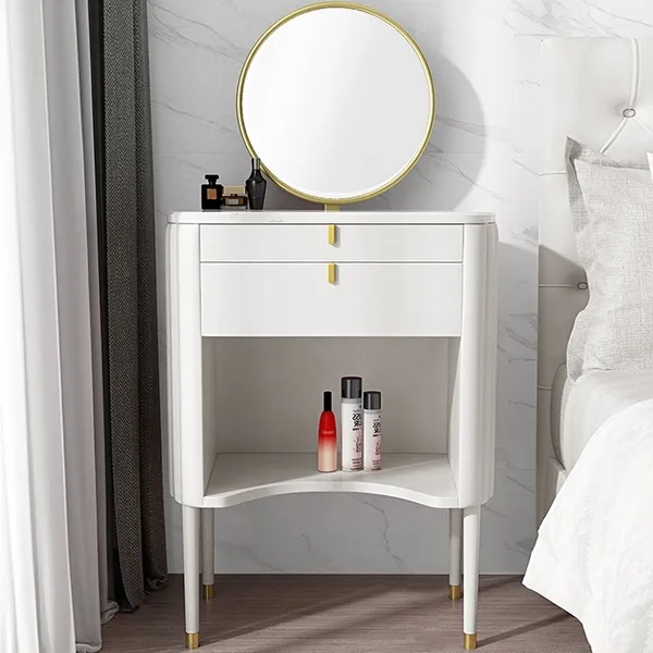Makeup Vanity Set With Drawers Dressing, Mirrored Vanity Sets For Bedrooms