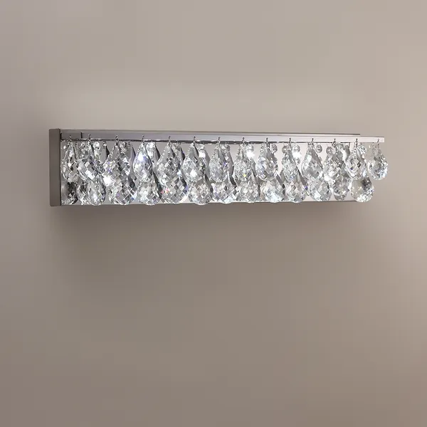Elegant bling wall sconce Modern Luxury Luminous Led Crystal Wall Sconce Bath Vanity Light In Polished Chrome Finish