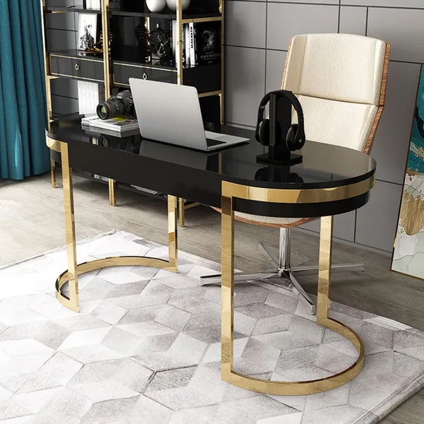 Black and gold computer desk Clearance