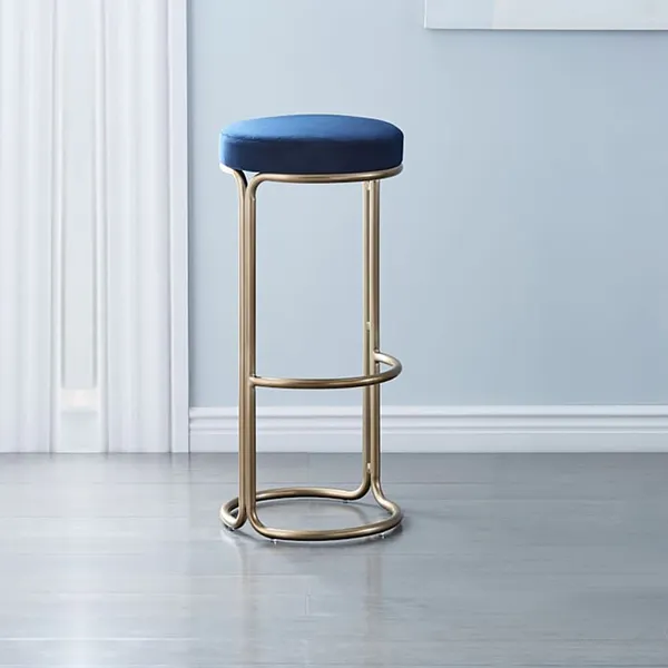 29 5 Bar Height Bar Stool Blue Velvet Upholstery Modern Bar Chair