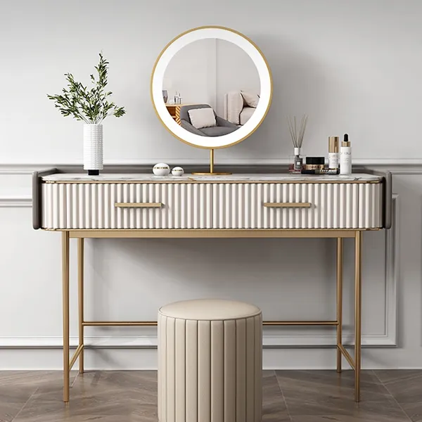 Homary Dressing Table 50, Modern Makeup Vanity Expandable Dressing Table