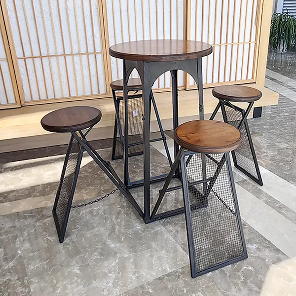 Industrial Style Folding Patio Bistro, High Bistro Sets Outdoor