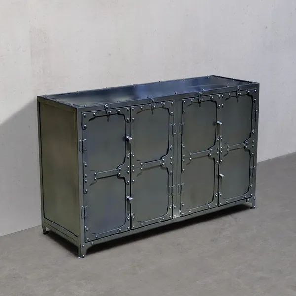 Industrial Buffet Metal Vintage Kitchen Storage Buffet 55 With Doors Shelves