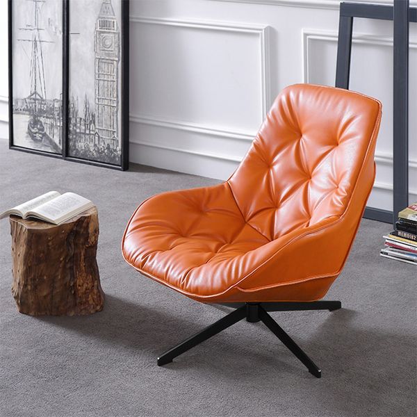 orange leather swivel chair