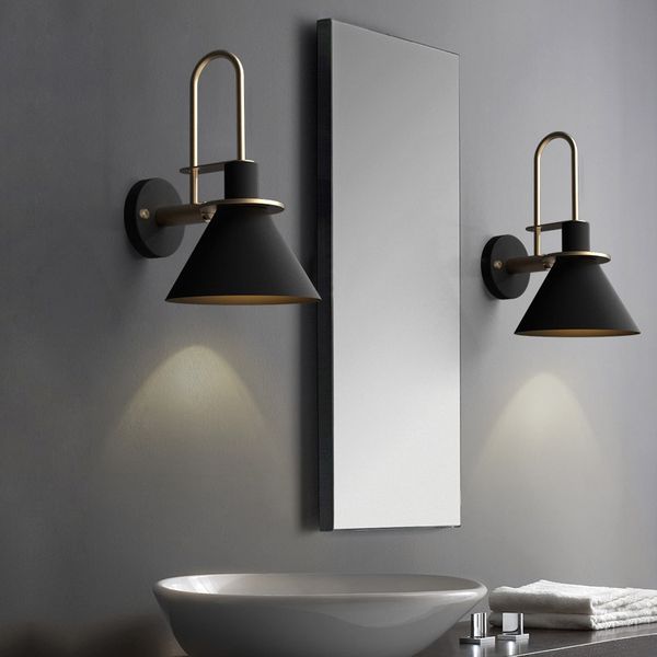 Details about   Indoor Black 1-Light Cone Indoor Wall Sconce LED Light with Metal Tapered Shaded 