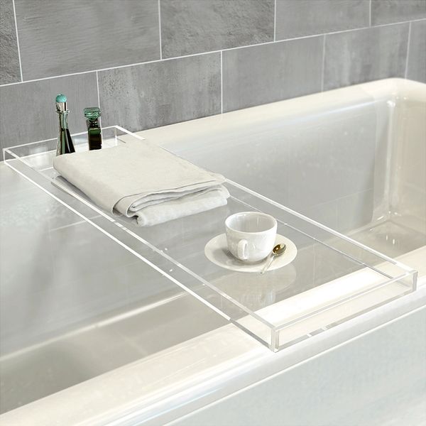 clear bathtub tray