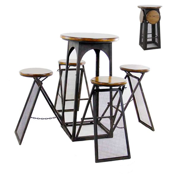 industrial folding patio bistro set