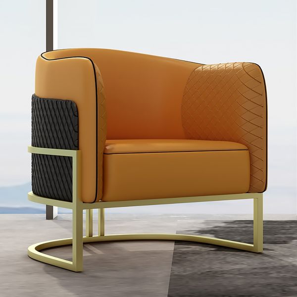 orange and gold chair