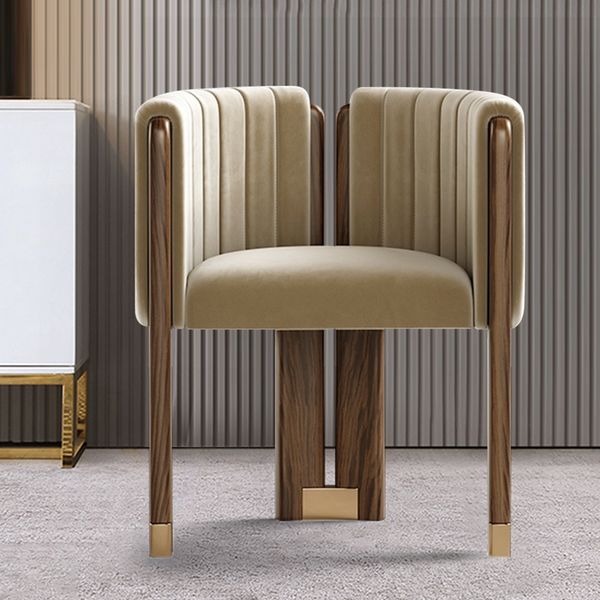 camel colored accent chair