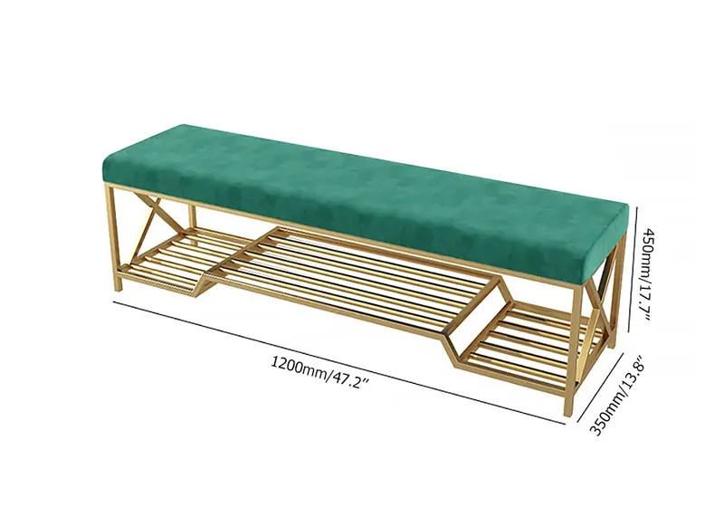 Green Entryway Bench with Storage Upholstered Storage Bench for Living Room