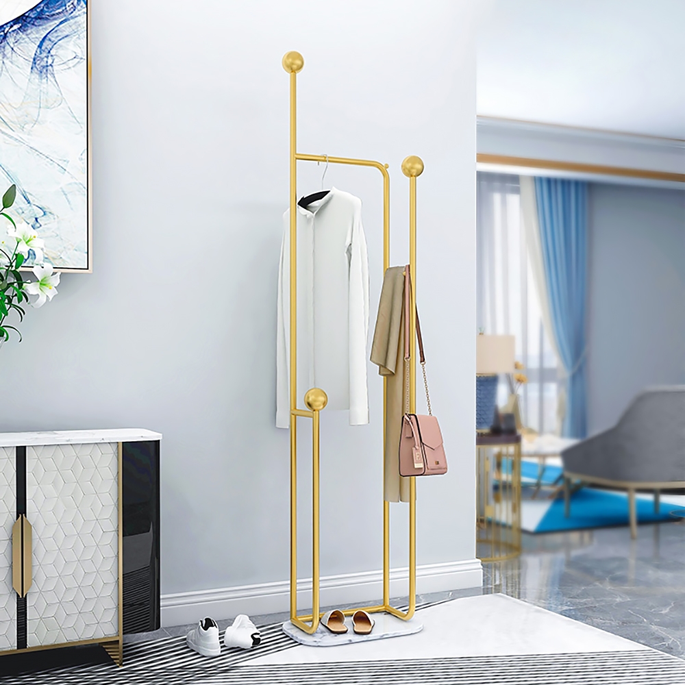 

Marble Gold Clothing Rack with Hooks and Hanging