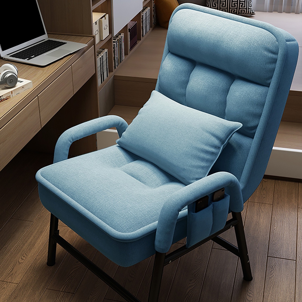 

Tufted Cotton&linen Upholstered Home Desk Chair with Adjustable Soft Backrest
