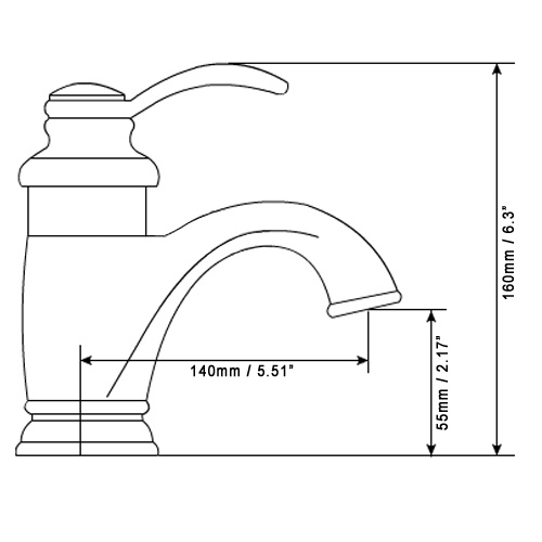 Fair Classic Style Single Lever Handle Mono Bathroom Basin Mixer Tap Solid Brass