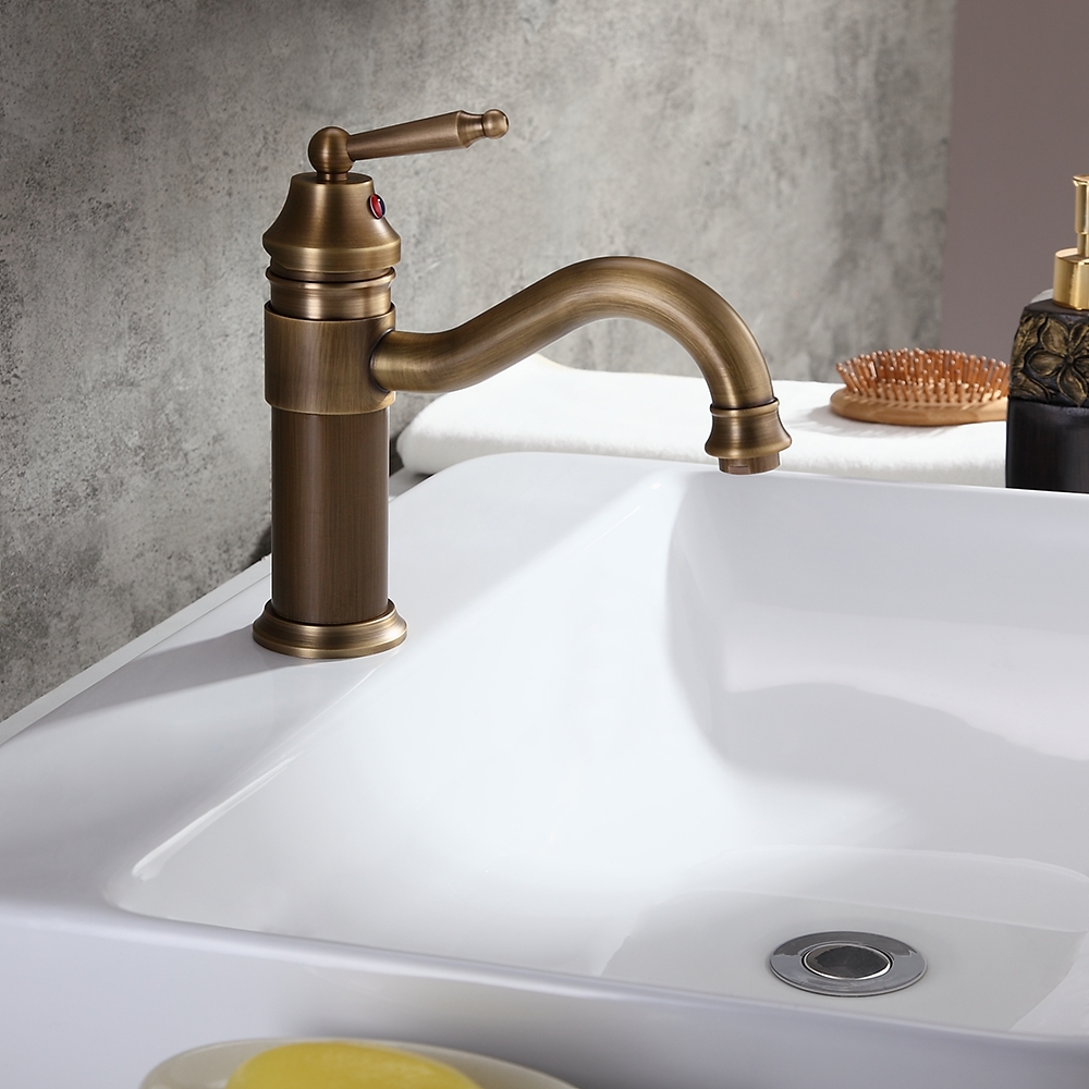 Adena European Style Mono Single Lever Handle Bathroom Basin Tap with Victorian Spout