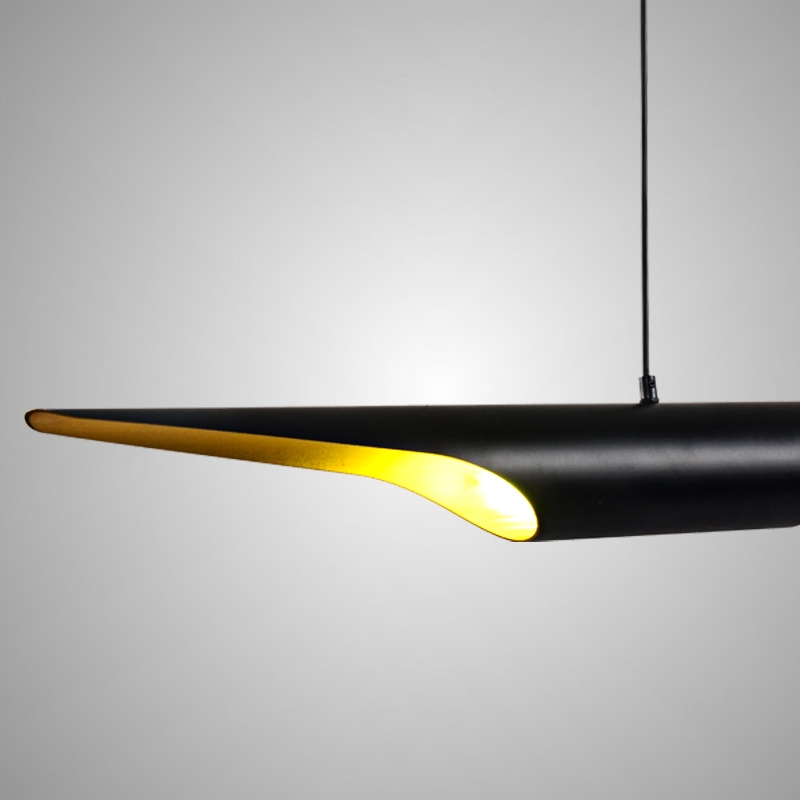 Fly Modern Freely Hanging Single Pendant Light 2-Light Finished in Black & Gold