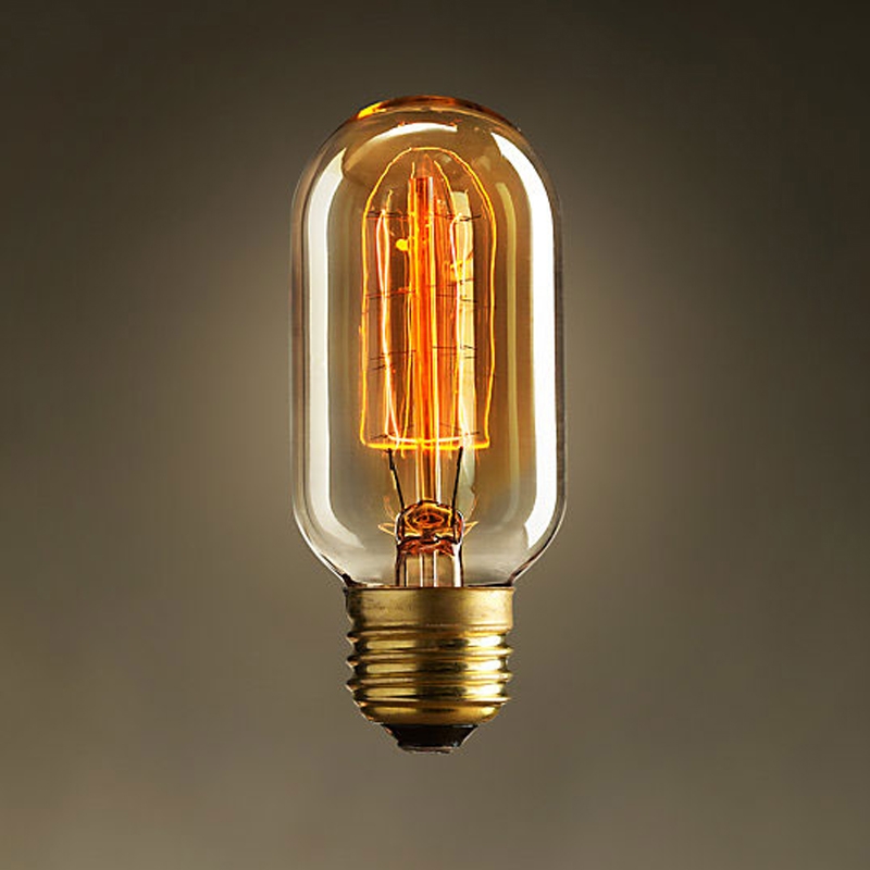 Classic Design E26 Edison Style 40 Watt Single Incandescent Light Bulb for Antique Lighting Fixture
