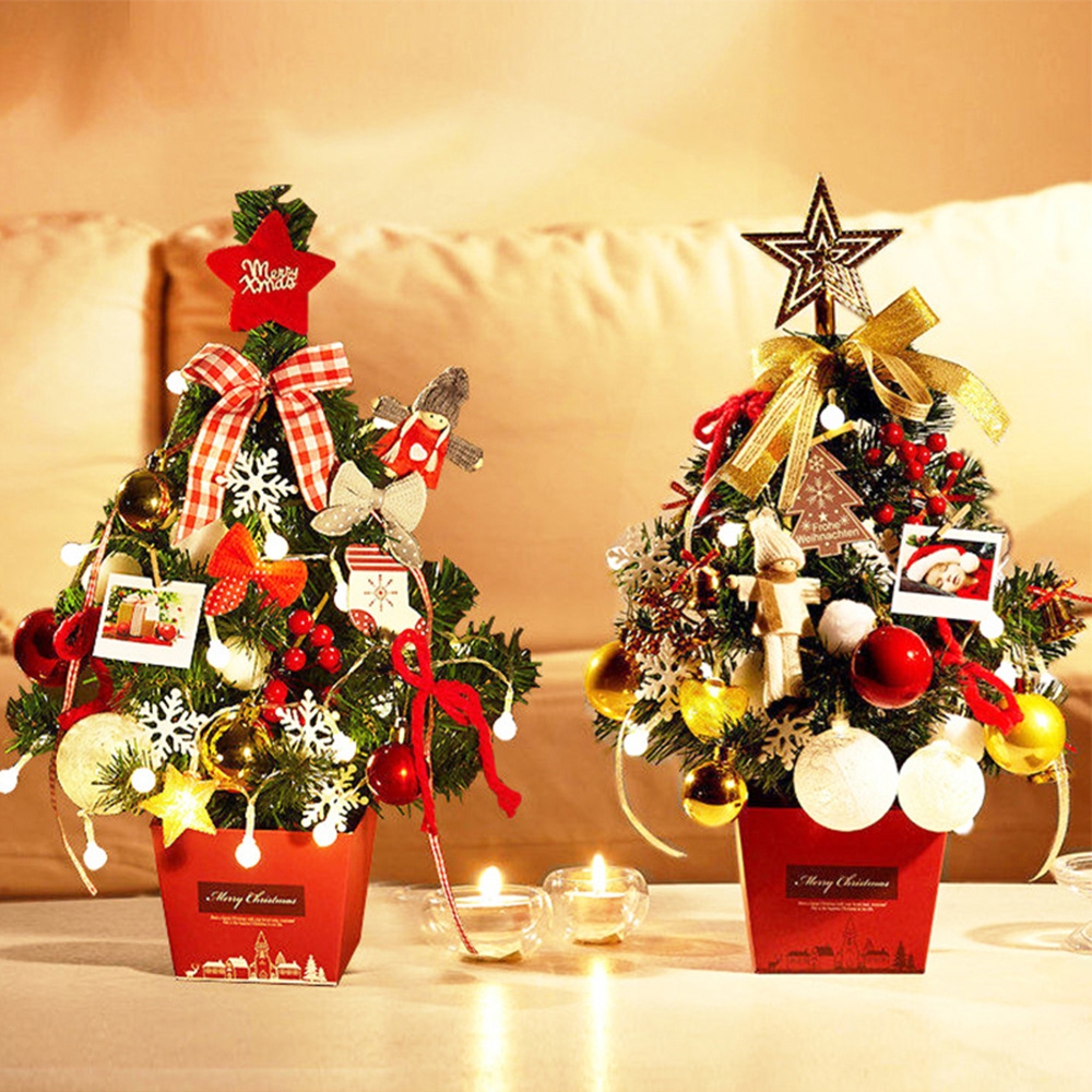 Mini Tabletop Christmas Tree Set Of 2 Christmas Decoration