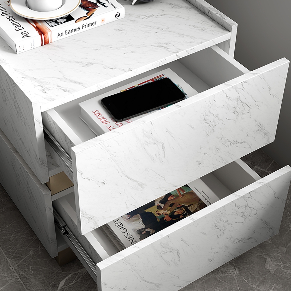 Modern White Cabinet with Drawers Wood Cabinet with Gold Base Storage Cabinet in Large