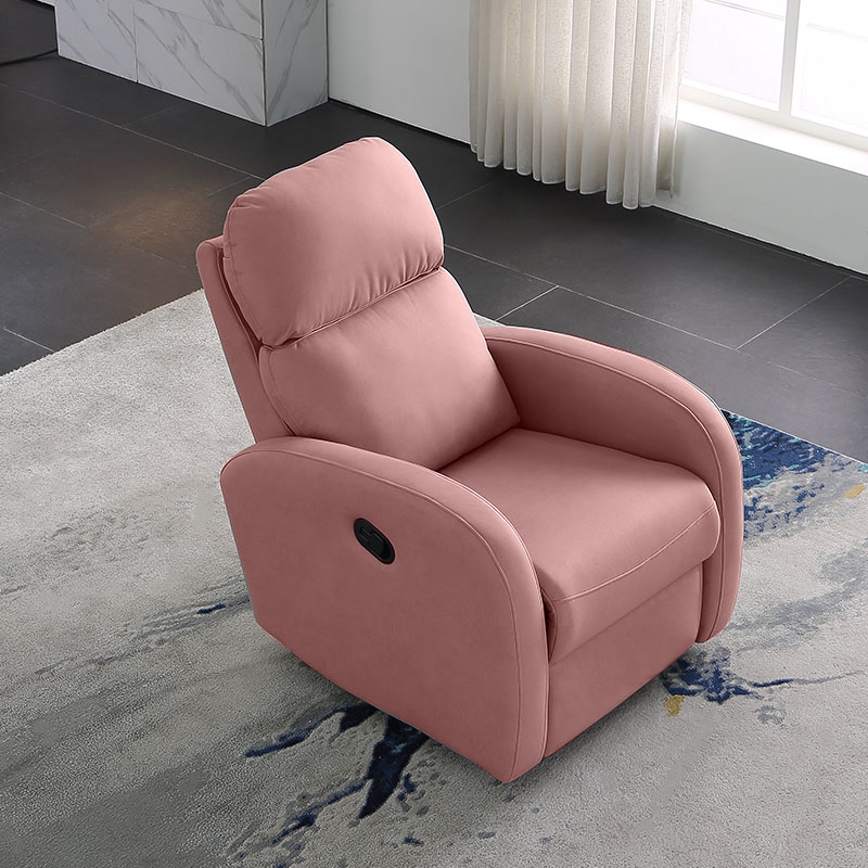 Swivel Modern Gliding Pink Recliner Chair in Leath-Aire - Living Room ...