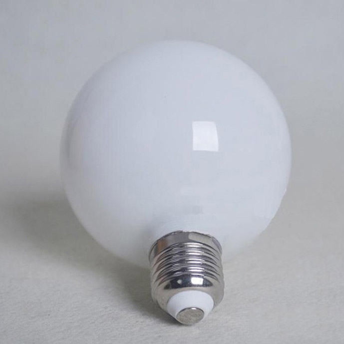 6W LED E26 Milky White Globe Single Light Bulb in Warm White G125
