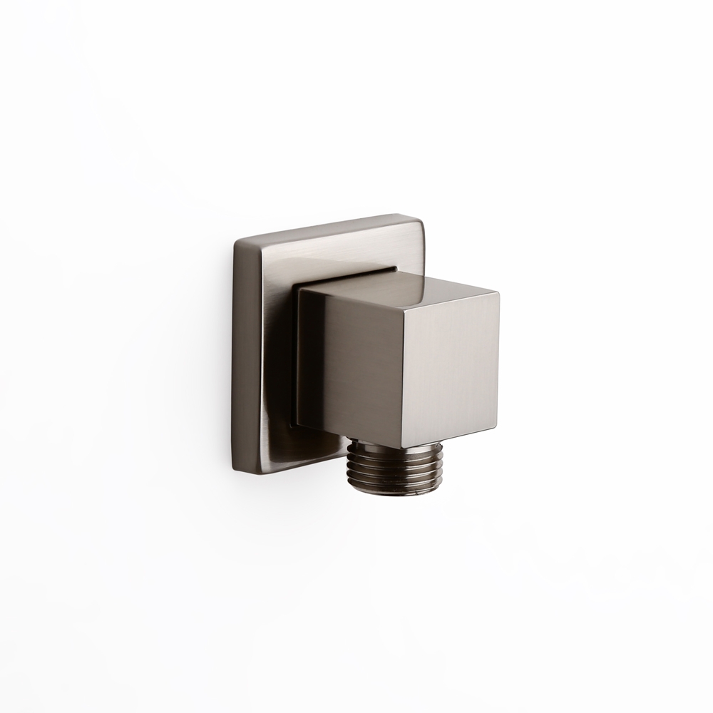 

Solid Brass Square Shower Wall Supply Elbow for Hand Shower in Brushed Nickel