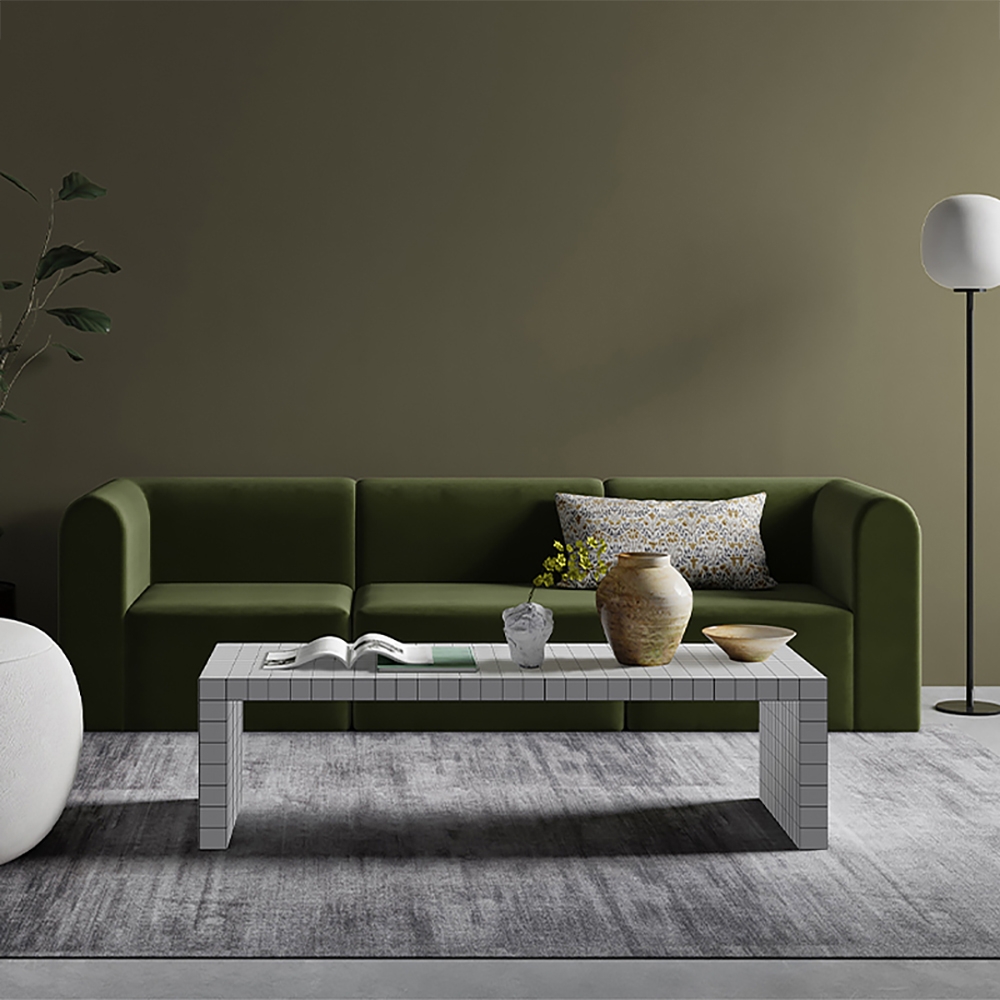 86.6" Modern Velvet Upholstered Sofa 3-seater Sofa Solid Wood Frame