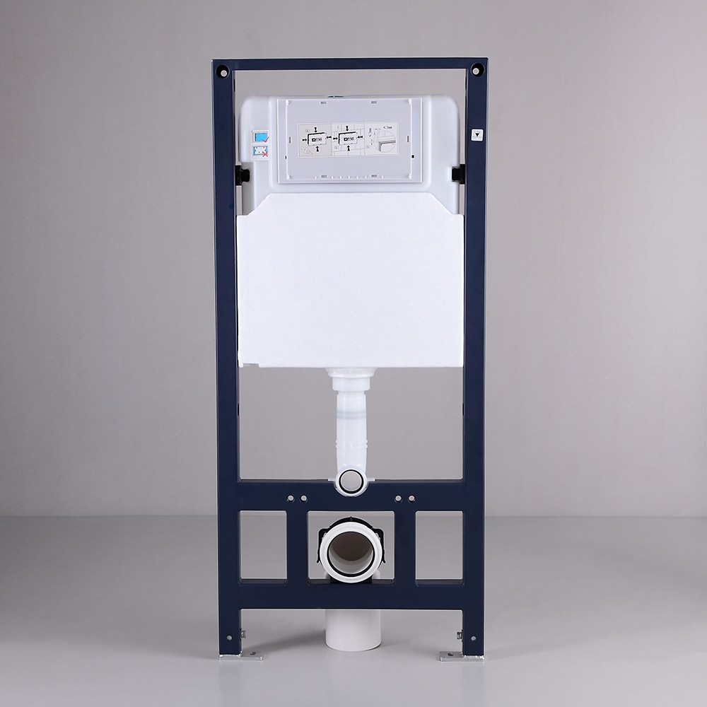 

Modern Concealed In-Wall Tank and Carrier System Wall Mounted 1.1/1.6 GPF Dual Flush Toilet Tank Only