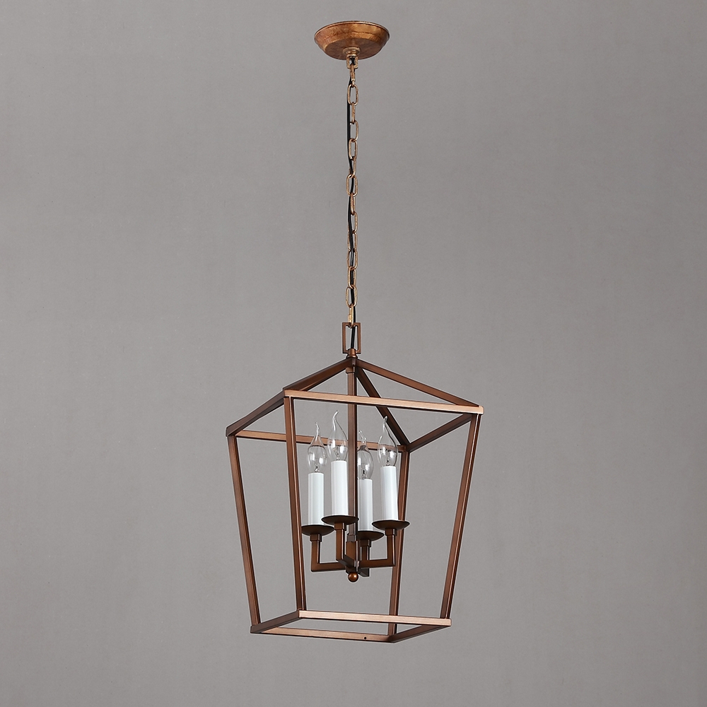 Rustic Geometric Cage 4 Candle Light Kitchen Foyer Suspended Pendant ...