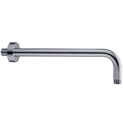 Image of 16" Solid Brass Round Shower Arm with Escutcheon and 1/2" Male Inlet in Polished Chrome