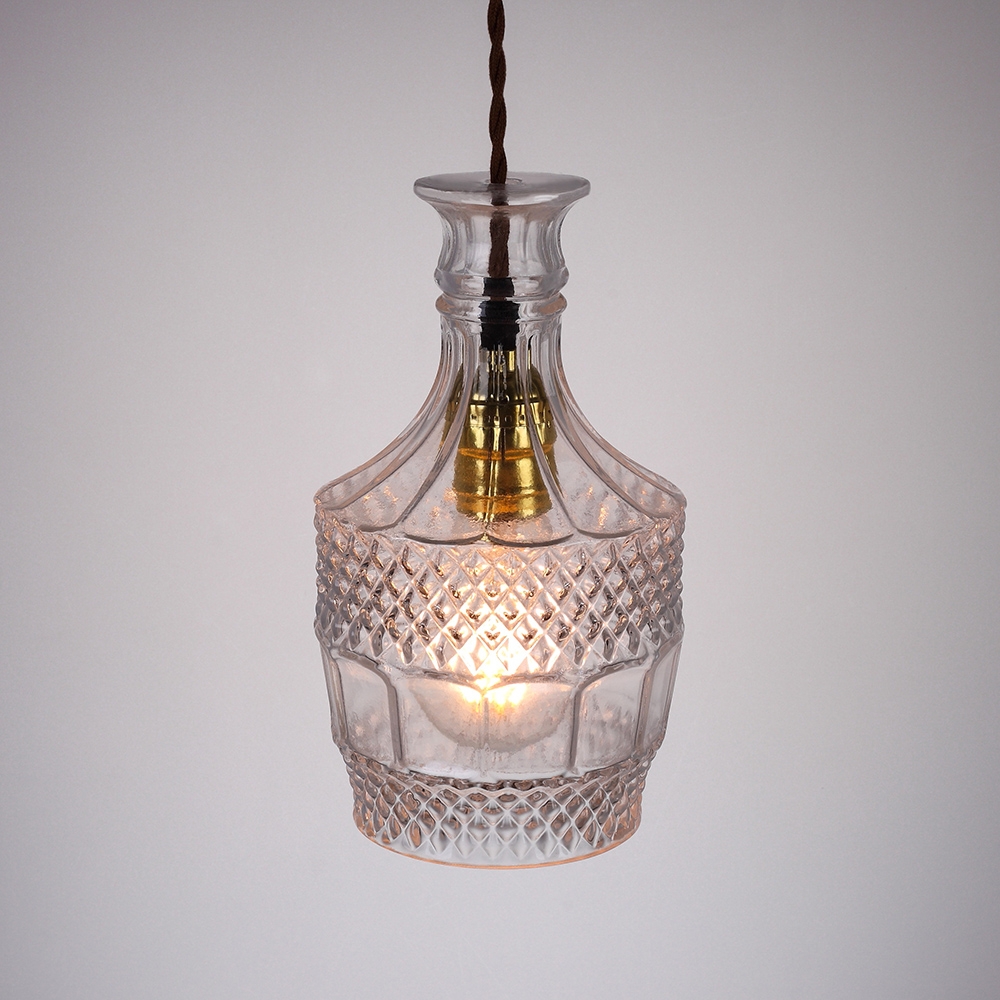 Gloria Vintage 1Light Clear Decanter Bottle Pendant Light with