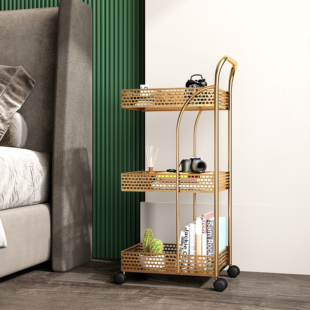 

3 Tiers Rolling Cart Storage Pantry Cart with Lockable Wheels