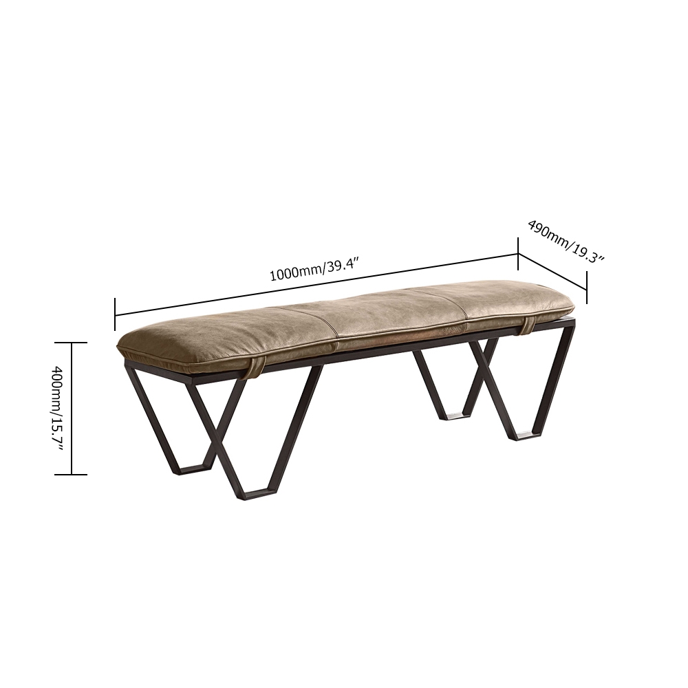 Modern Bench Dining Room Bench Faux Leather Entryway Long Bench ...