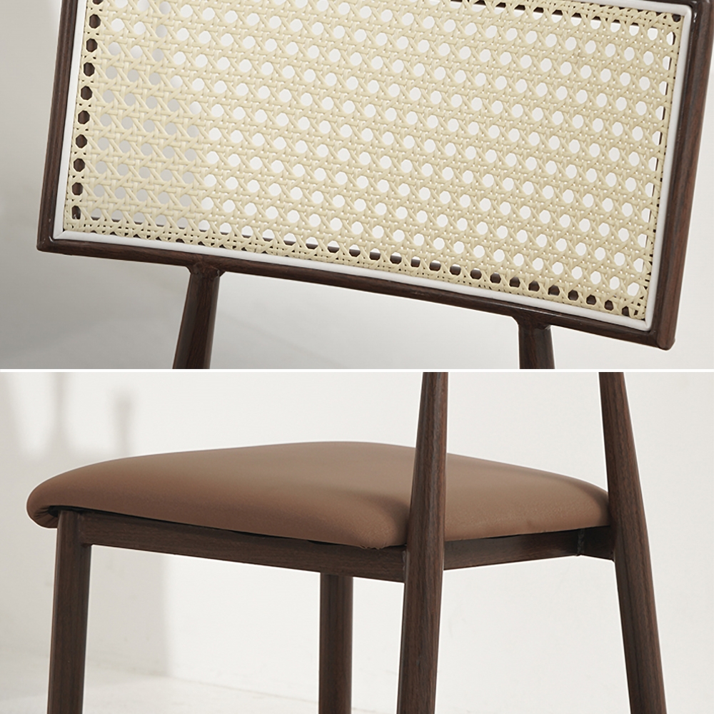 Moderner Beistellstuhl Waxy Leder Side Chair Esszimmerstuhl Gepolsterte Akzentstühle mit stabilen Metallbeinen