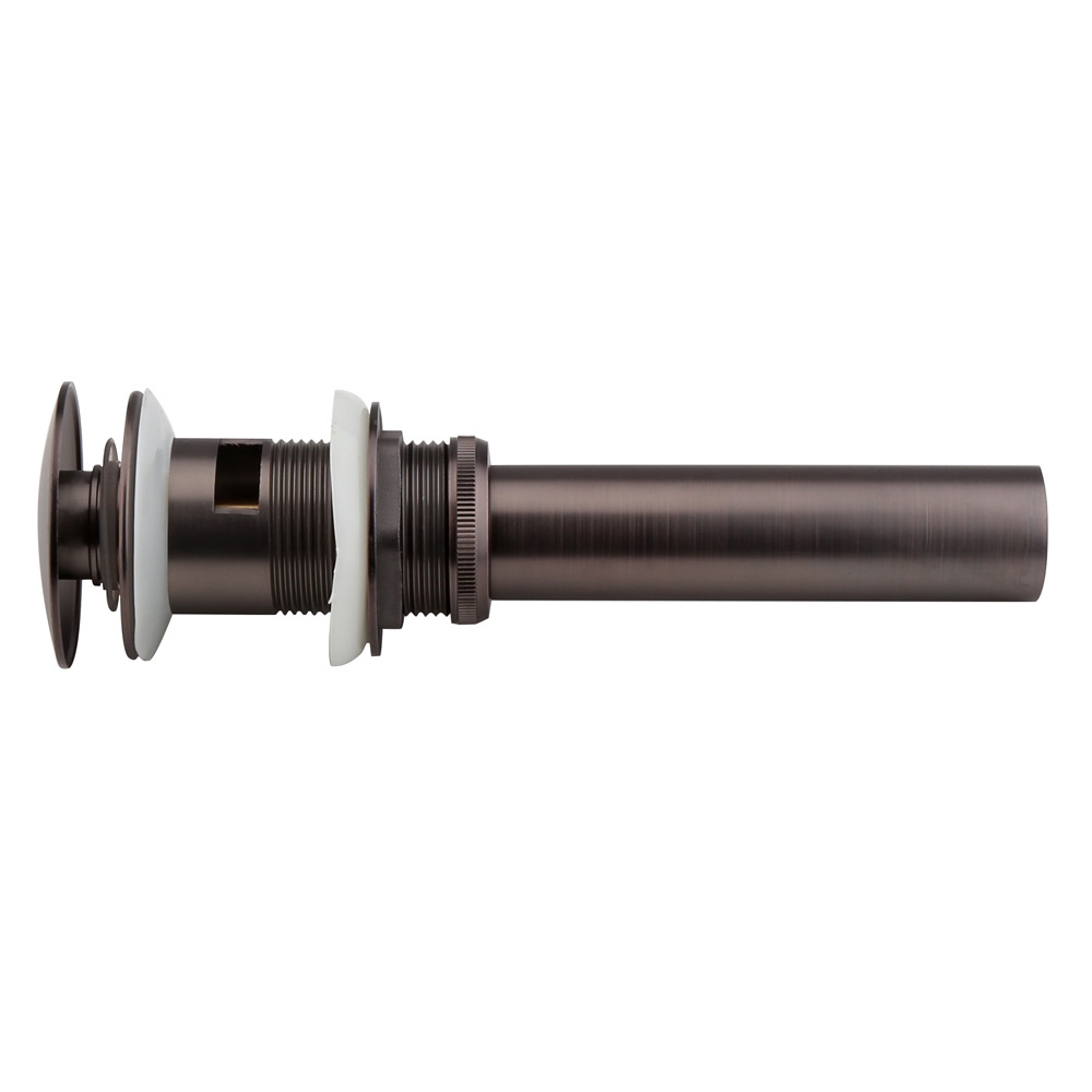 Oil Rubbed Bronze Push Popup Drain Assembly with Overflow for Bathroom Sinks