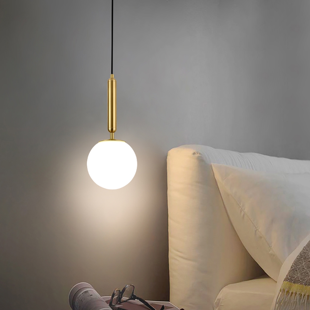 

Modern LED Globe White and Gold Single Pendant Light