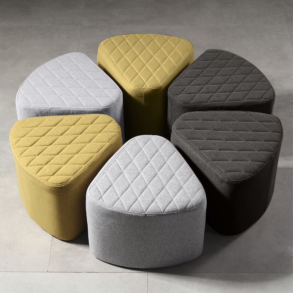 

Light Gray Tufted Pouf Ottoman Upholstered Velvet Ottoman Footrest Stool